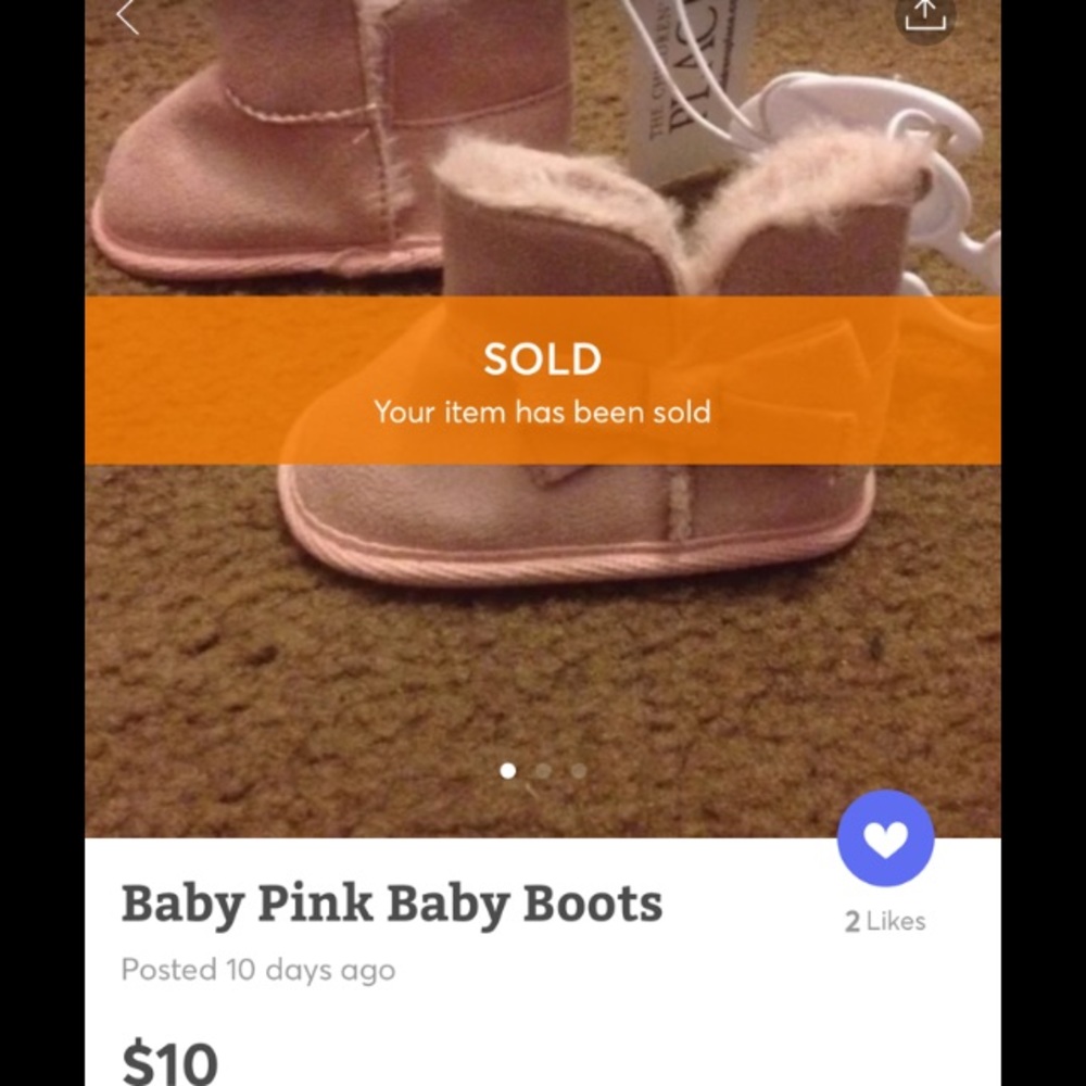 Baby pink baby boots